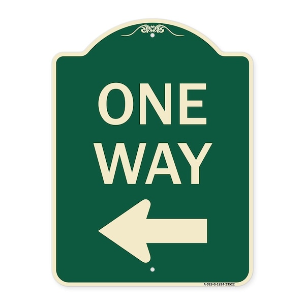 Signmission One Way Left Arrow Heavy-Gauge Aluminum Architectural Sign, 24" x 18", G-1824-23522 A-DES-G-1824-23522 - main